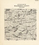 Walworth County Outline, Wisconsin State Atlas 1930c